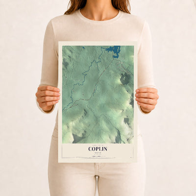 Coplin, Maine map print - 12 x 18 archival matte print