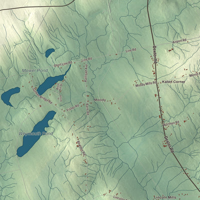 Street and neighborhood detail from the Corinna, Maine map