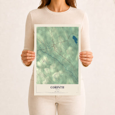 Corinth, Maine map print - 12 x 18 archival matte print