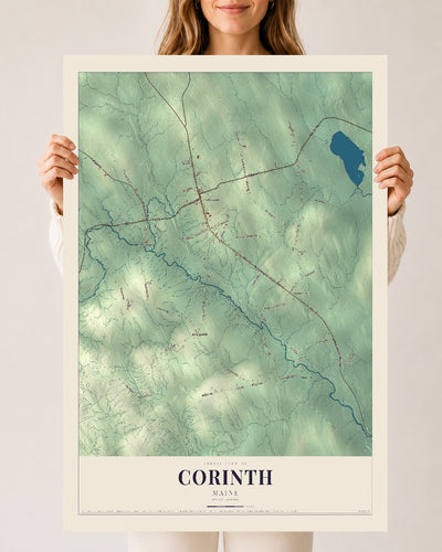Corinth, Maine map print - 24 x 36 archival matte print