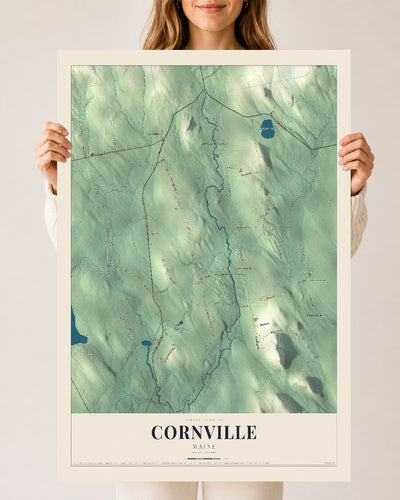 Cornville, Maine map print - 24 x 36 archival matte print