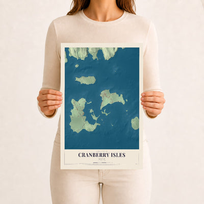 Cranberry Isles, Maine map print - 12 x 18 archival matte print