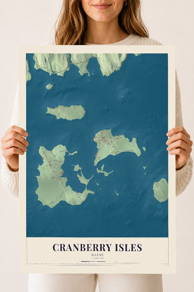 Cranberry Isles, Maine map print - 18 x 24 archival matte print