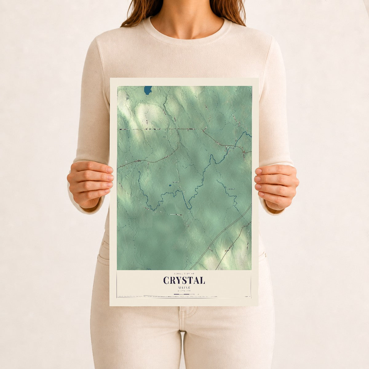 Crystal, Maine map print - 12 x 18 archival matte print