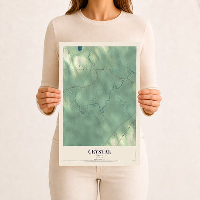 Crystal, Maine map print - 12 x 18 archival matte print