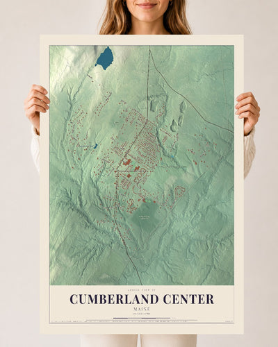 Cumberland Center, Maine map print - 24 x 36 archival matte print