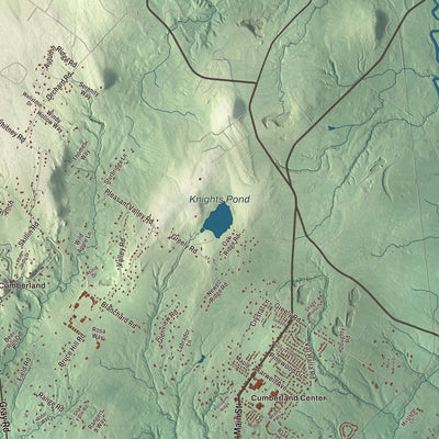 Terrain and local geography detail from the Cumberland, Maine map