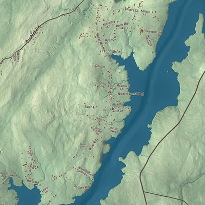 Street and neighborhood detail from the Cushing, Maine map
