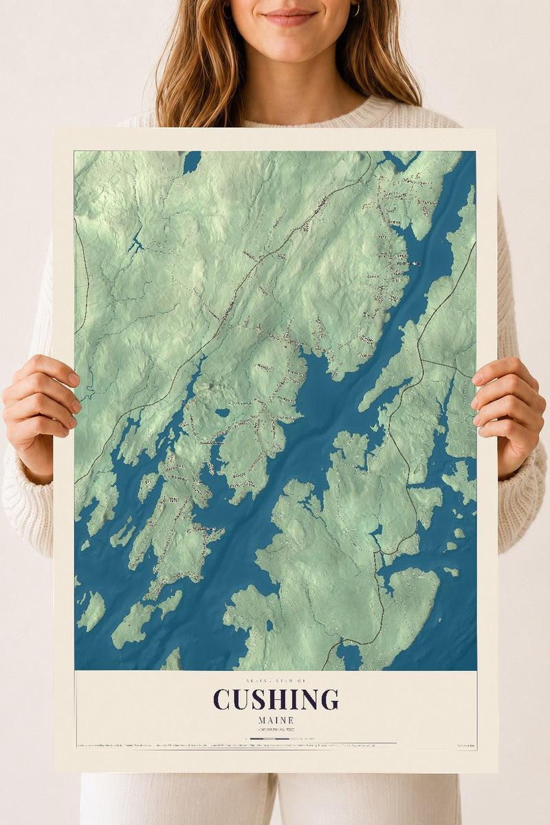 Cushing, Maine map print - 18 x 24 archival matte print