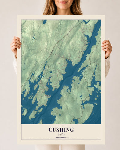 Cushing, Maine map print - 24 x 36 archival matte print