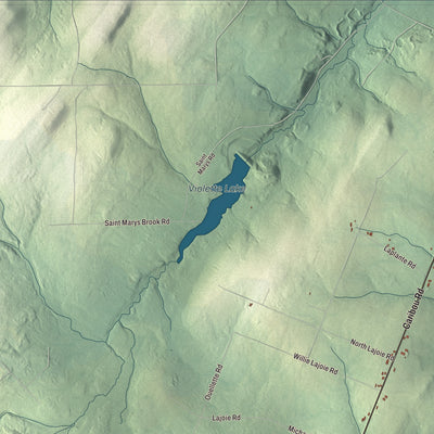 Terrain and local geography detail from the Cyr, Maine map