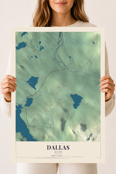 Dallas, Maine map print - 18 x 24 archival matte print