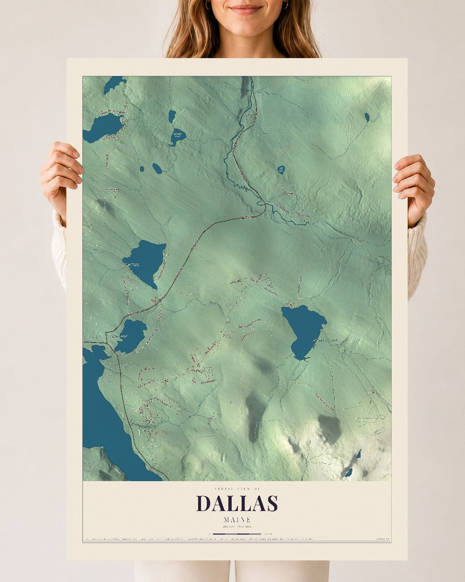 Dallas, Maine map print - 24 x 36 archival matte print