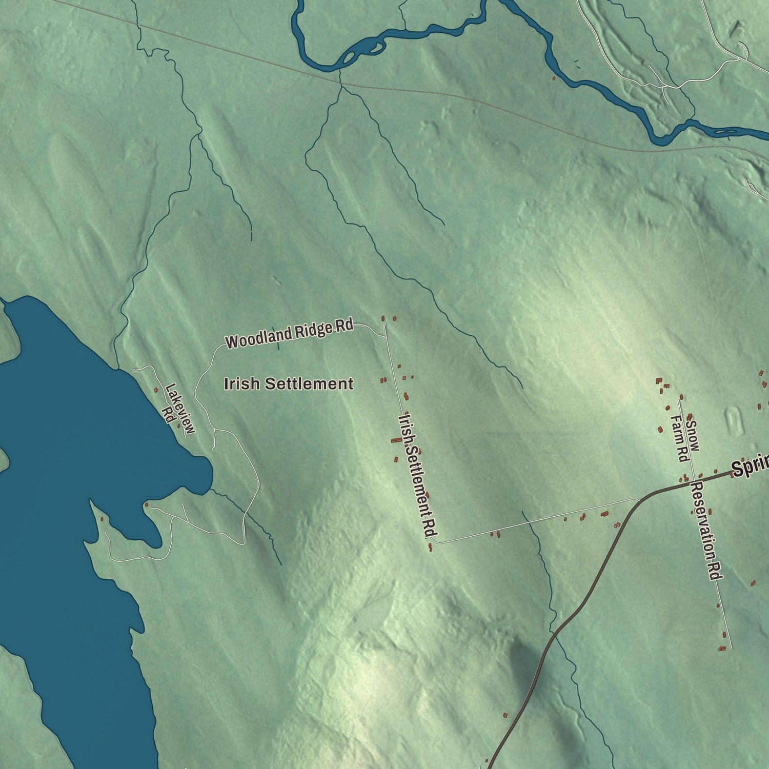 Street and neighborhood detail from the Danforth, Maine map