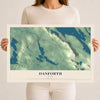 Map of Danforth, Maine, 12 x 18 inch unframed archival matte print