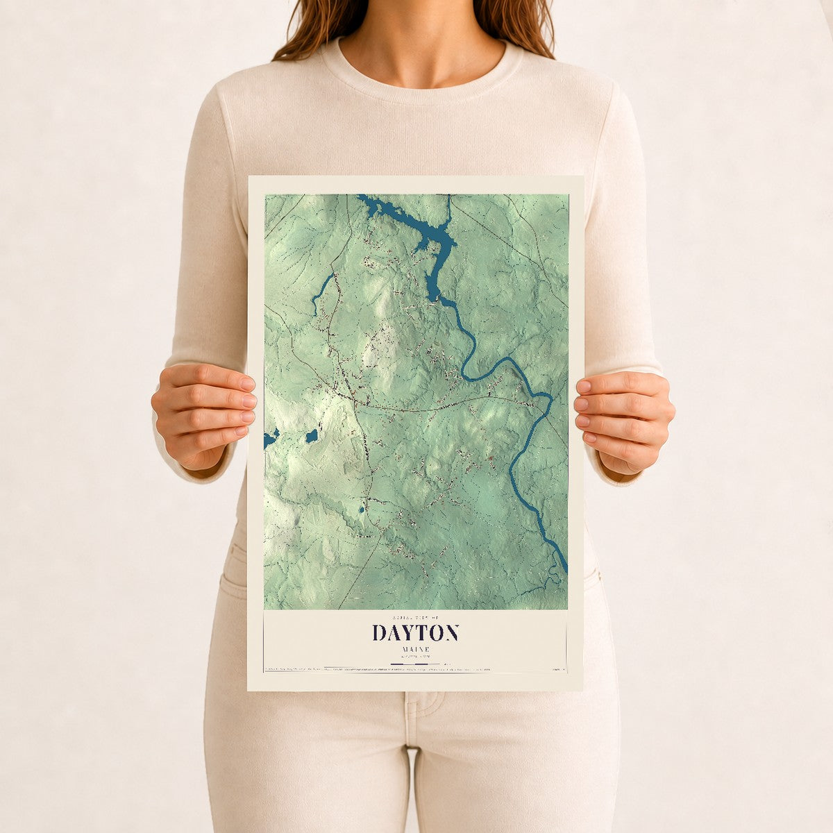 Dayton, Maine map print - 12 x 18 archival matte print