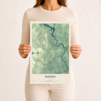 Dayton, Maine map print - 12 x 18 archival matte print