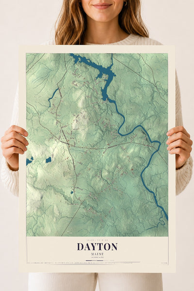 Dayton, Maine map print - 18 x 24 archival matte print