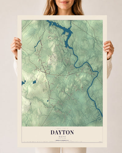 Dayton, Maine map print - 24 x 36 archival matte print