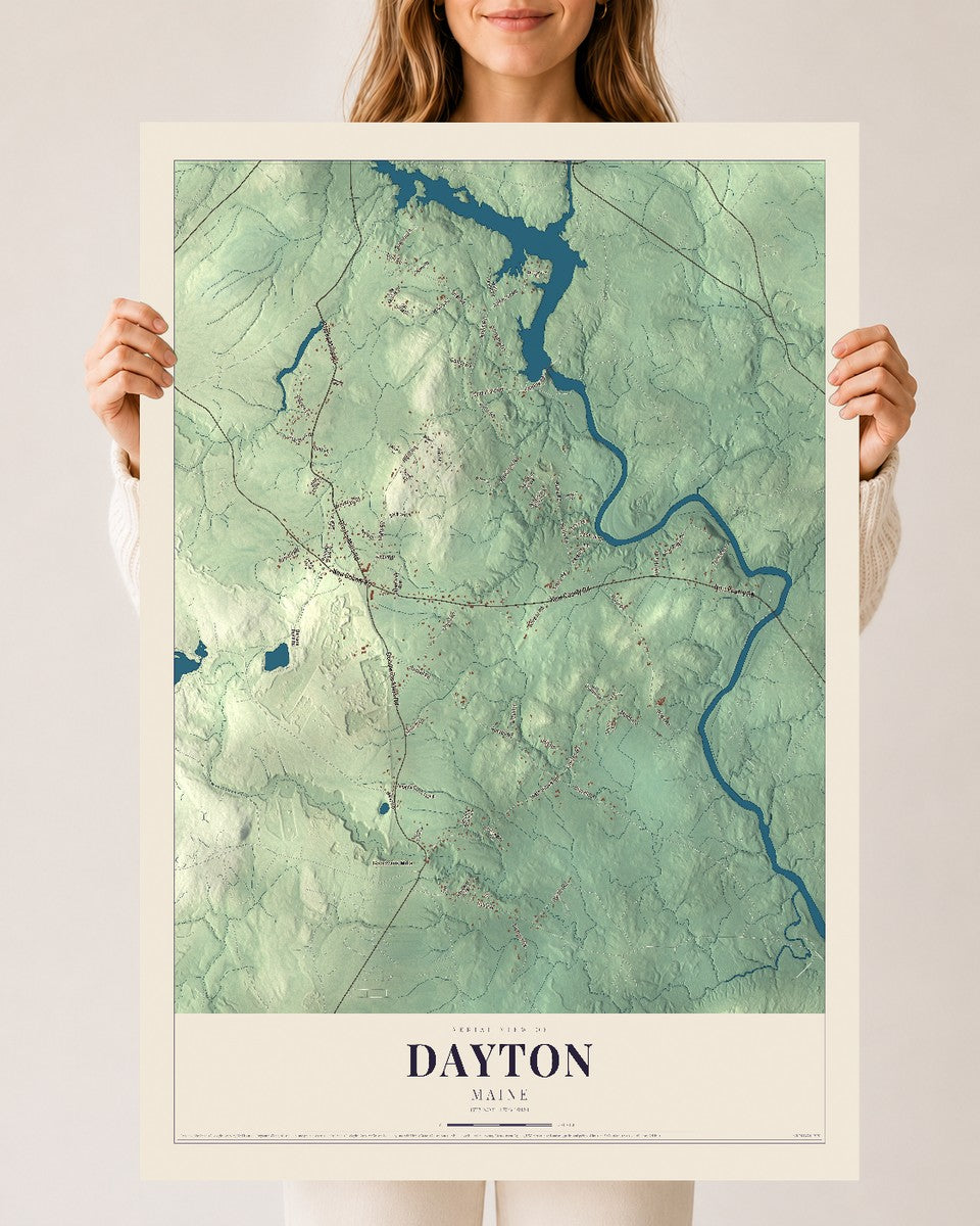 Dayton, Maine map print - 24 x 36 archival matte print