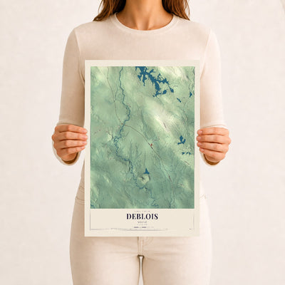 Deblois, Maine map print - 12 x 18 archival matte print