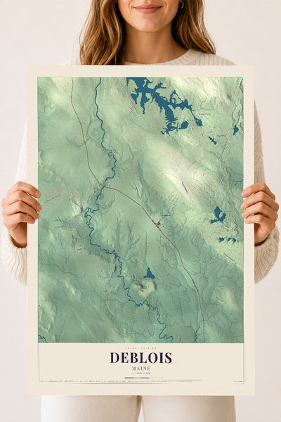 Deblois, Maine map print - 18 x 24 archival matte print