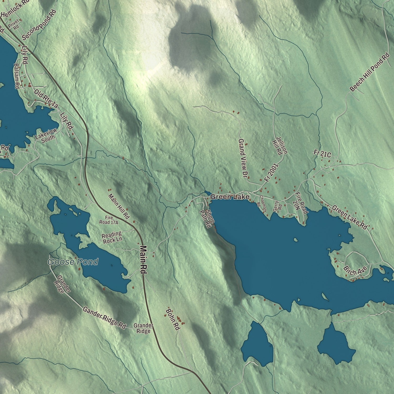 Street and neighborhood detail from the Dedham, Maine map