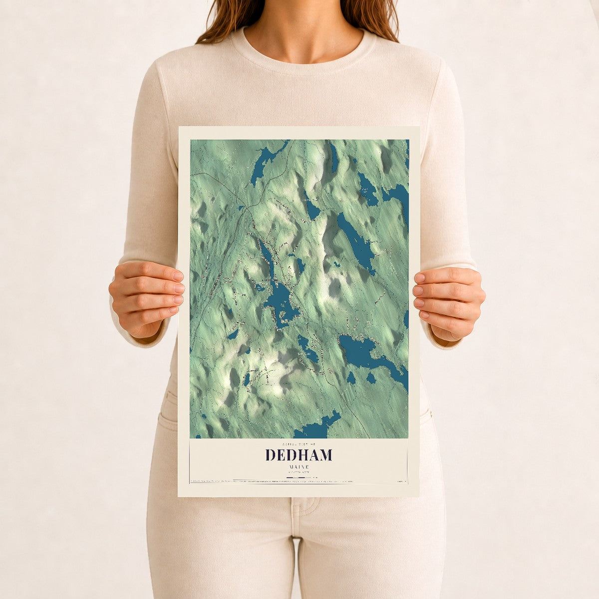 Dedham, Maine map print - 12 x 18 archival matte print
