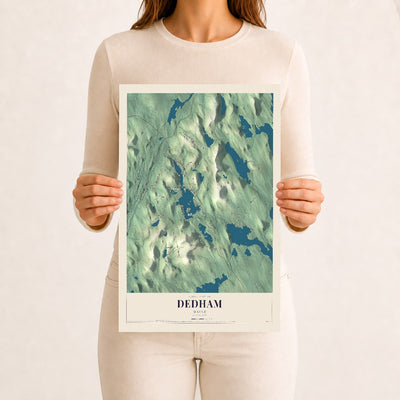 Dedham, Maine map print - 12 x 18 archival matte print