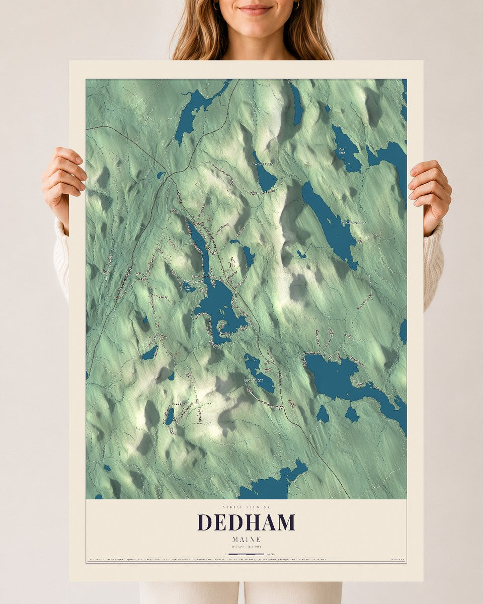 Dedham, Maine map print - 24 x 36 archival matte print