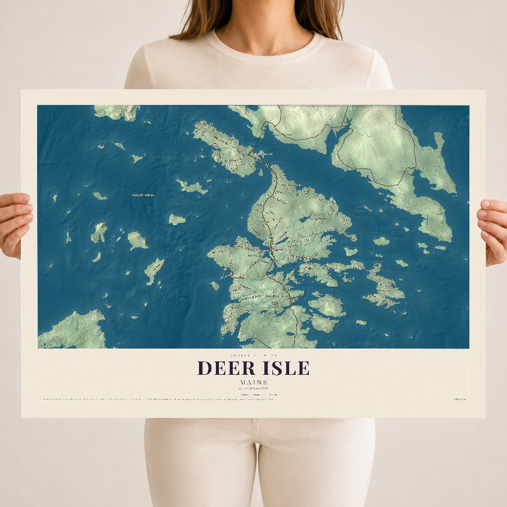 Deer Isle, Maine map print - 18 x 24 archival matte print