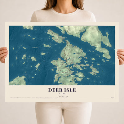 Deer Isle, Maine map print - 18 x 24 archival matte print