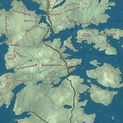 Terrain and local geography detail from the Deer Isle, Maine map
