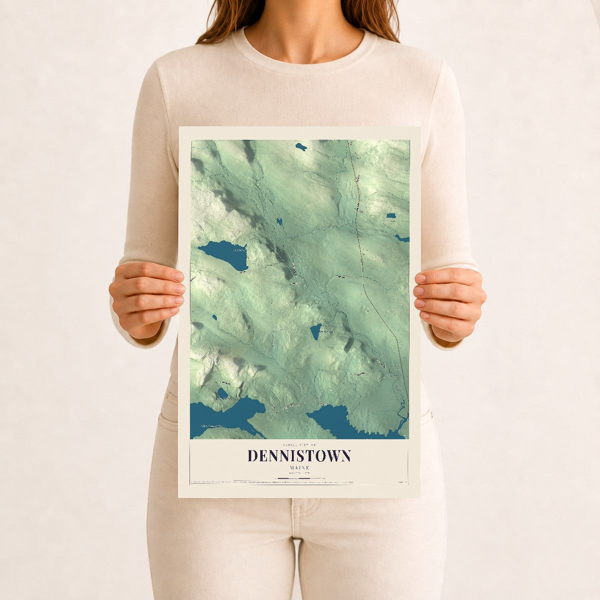 Dennistown, Maine map print - 12 x 18 archival matte print