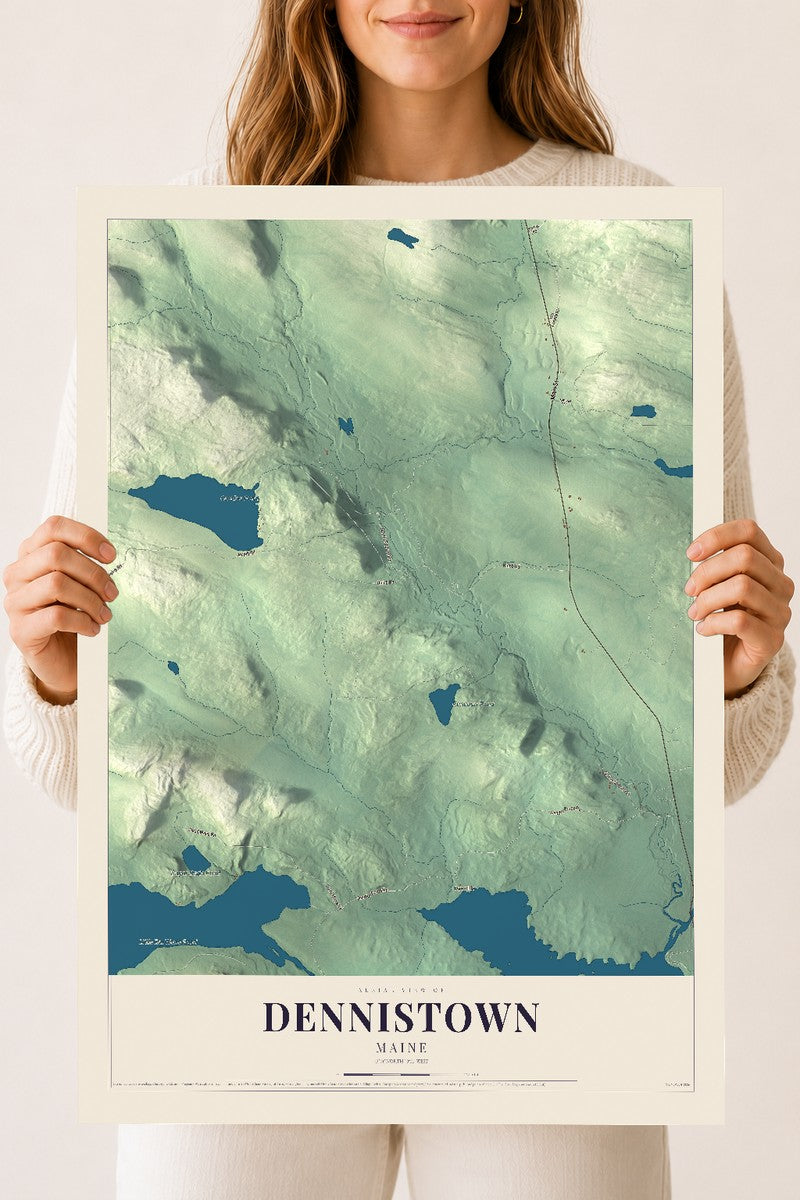 Dennistown, Maine map print - 18 x 24 archival matte print