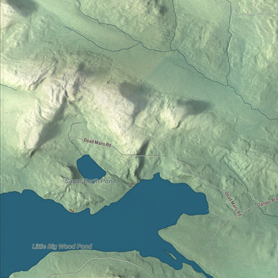Terrain and local geography detail from the Dennistown, Maine map