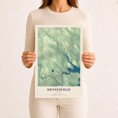 Dennysville, Maine map print - 12 x 18 archival matte print