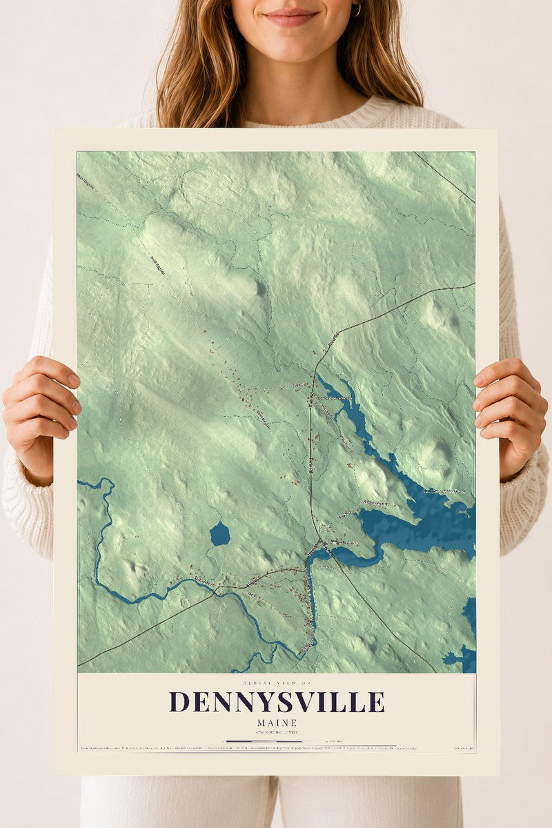 Dennysville, Maine map print - 18 x 24 archival matte print