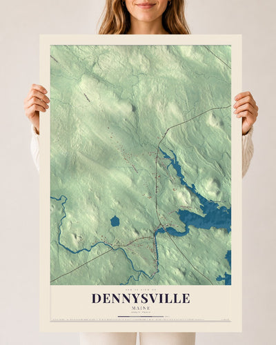 Dennysville, Maine map print - 24 x 36 archival matte print