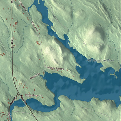 Terrain and local geography detail from the Dennysville, Maine map