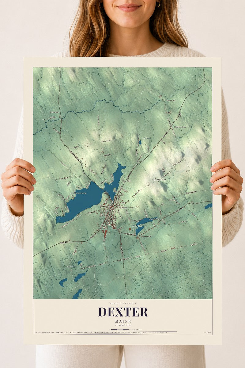 Dexter, Maine map print - 18 x 24 archival matte print