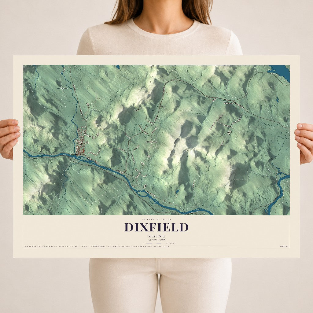 Dixfield, Maine map print - 18 x 24 archival matte print