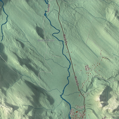 Terrain and local geography detail from the Dixfield, Maine map
