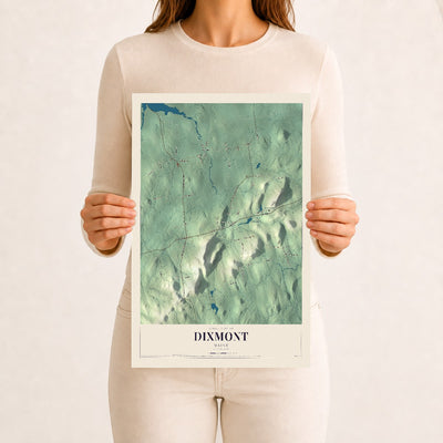 Dixmont, Maine map print - 12 x 18 archival matte print
