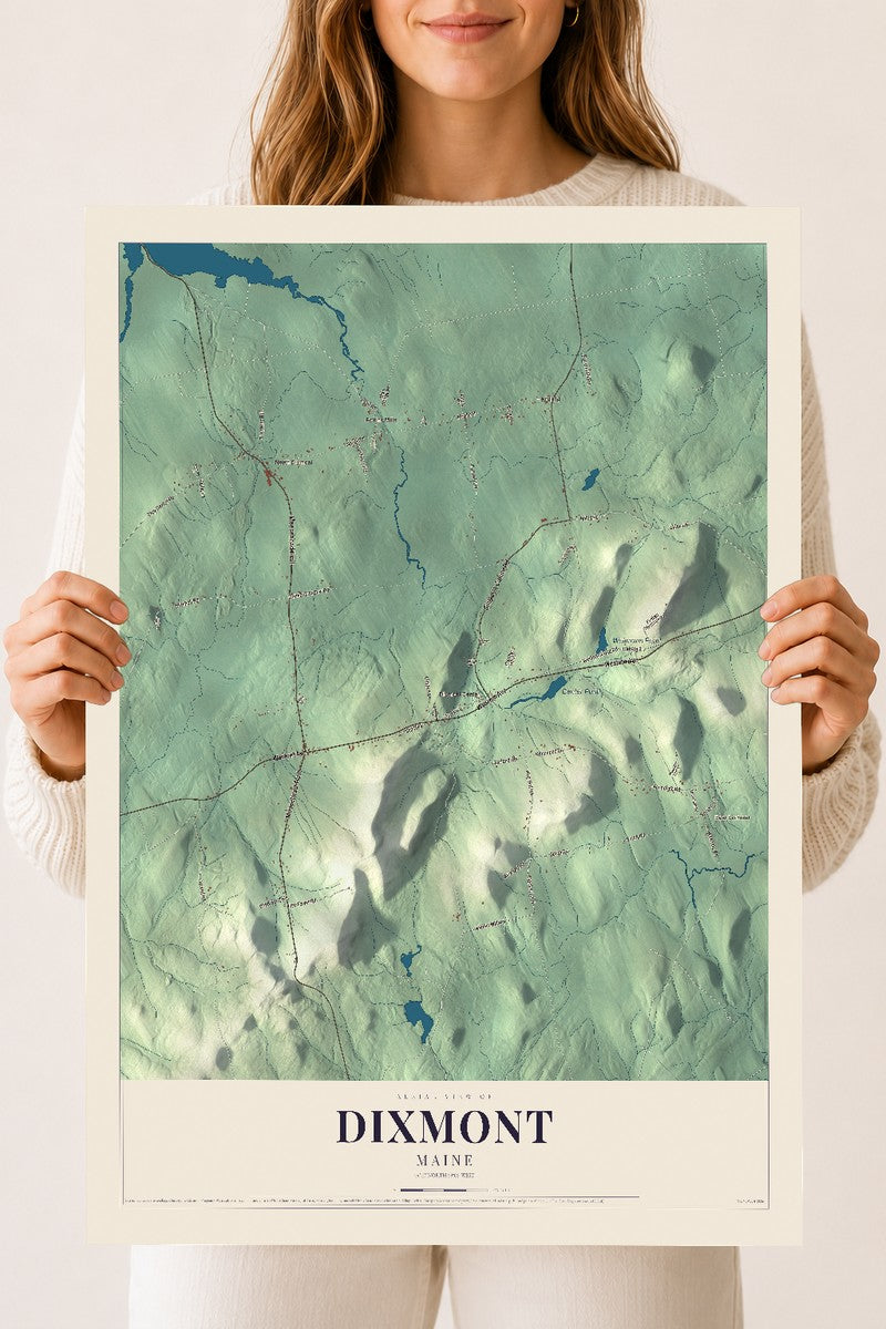 Dixmont, Maine map print - 18 x 24 archival matte print