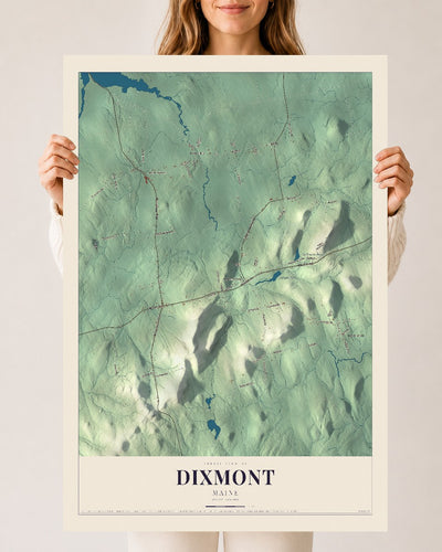 Dixmont, Maine map print - 24 x 36 archival matte print