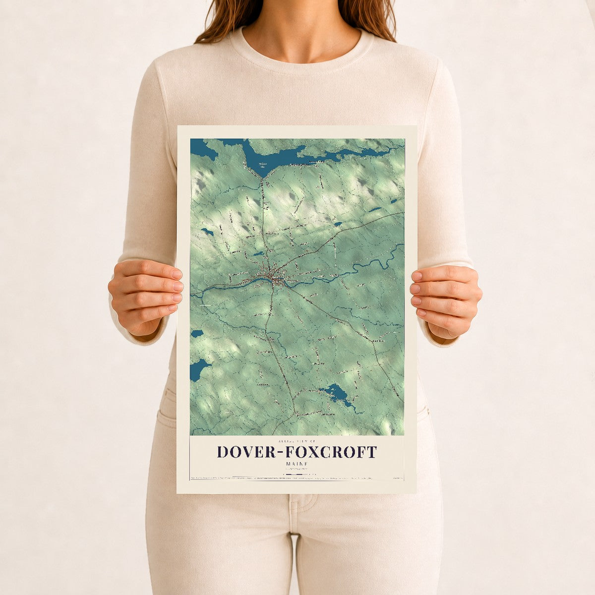 Dover-Foxcroft, Maine map print - 12 x 18 archival matte print