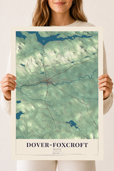 Dover-Foxcroft, Maine map print - 18 x 24 archival matte print