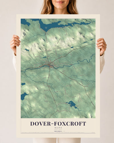 Dover-Foxcroft, Maine map print - 24 x 36 archival matte print