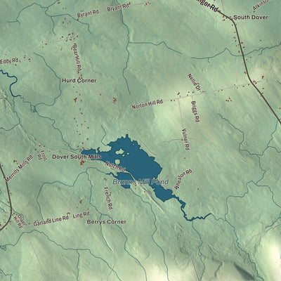 Terrain and local geography detail from the Dover-Foxcroft, Maine map